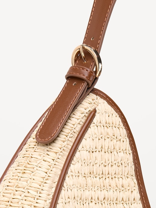 Image number 4 showing, Oversized Raffia Hobo Bag