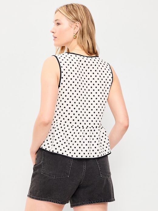 Image number 6 showing, Tie-Front Peplum Tank Top