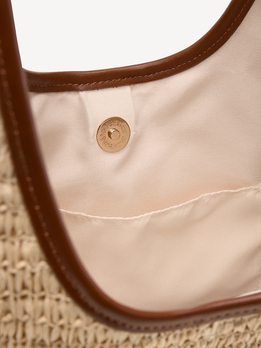 Image number 3 showing, Oversized Raffia Hobo Bag