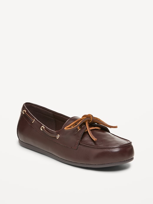 Image number 1 showing, Faux-Leather Boat Shoes for Women