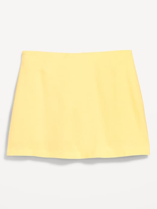 Image number 5 showing, Linen-Blend Micro Skort