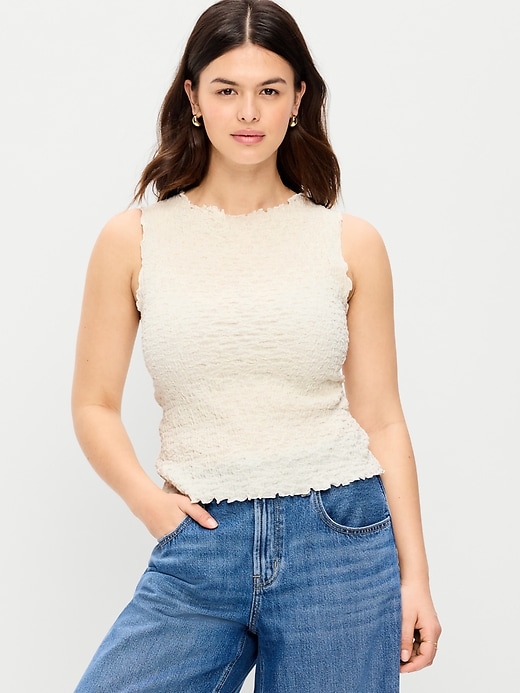 Image number 5 showing, Sleeveless Smocked Tank Top