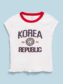 Image number 1 showing, FIFA World Cup 26™ Korea Republic Smocked Graphic T-Shirt for Girls