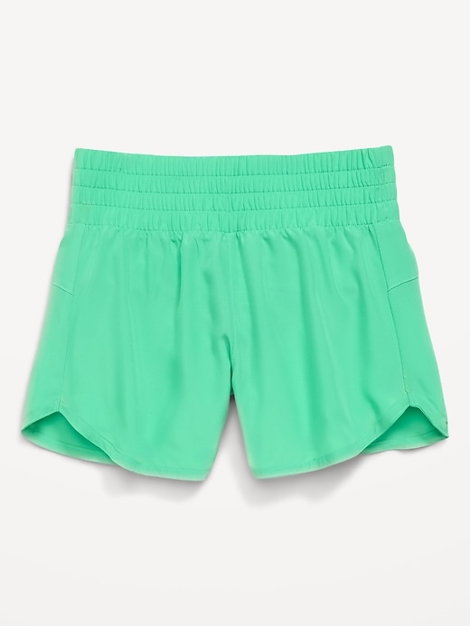 L'image numéro 4 présente Short de course à ourlet arrondi fendu à taille haute pour fille