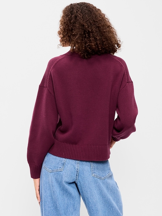 L'image numéro 2 présente Cardigan à encolure en V en tricot de coton littoral