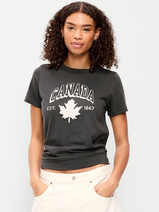 L'image numéro 1 présente T-shirt ras du cou à imprimé