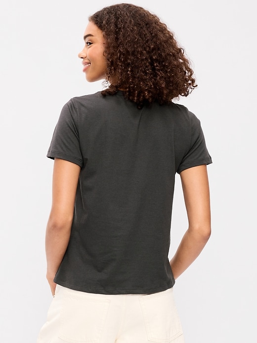 L'image numéro 2 présente T-shirt ras du cou à imprimé