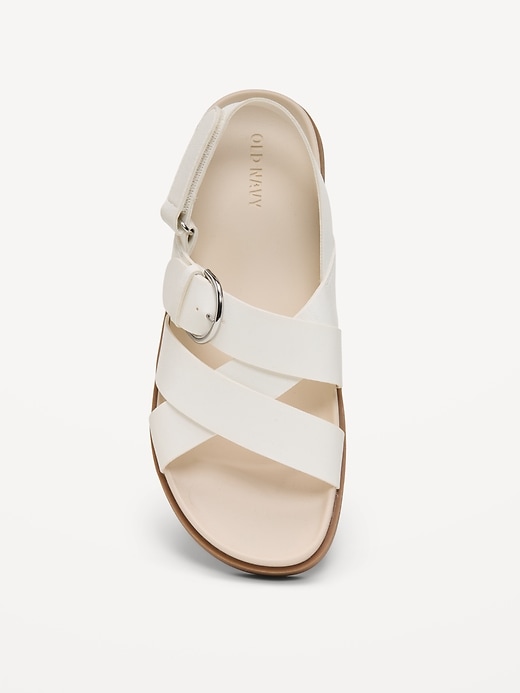 L'image numéro 2 présente Sandales à deux brides à boucle en raphia pour fille