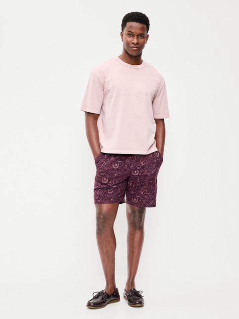 Linen-Blend Jogger Shorts -- 7-inch inseam
