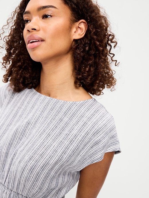 Image number 3 showing, Smocked-Bodice Fit & Flare Mini Dress