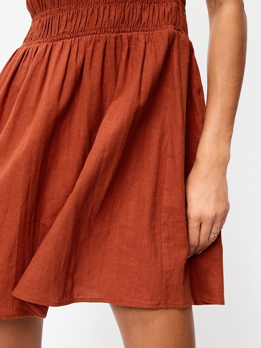 Image number 5 showing, Smocked-Bodice Fit & Flare Mini Dress