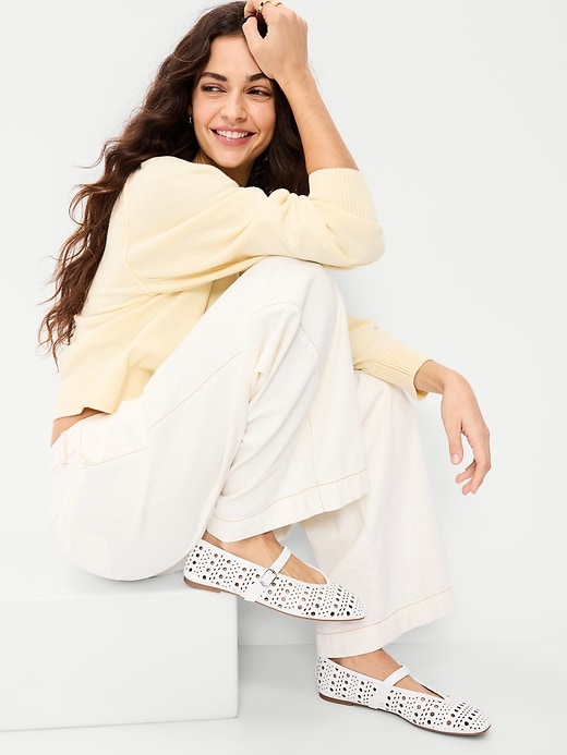 Image number 1 showing, Perforated Mary Jane Ballet Flats for Women