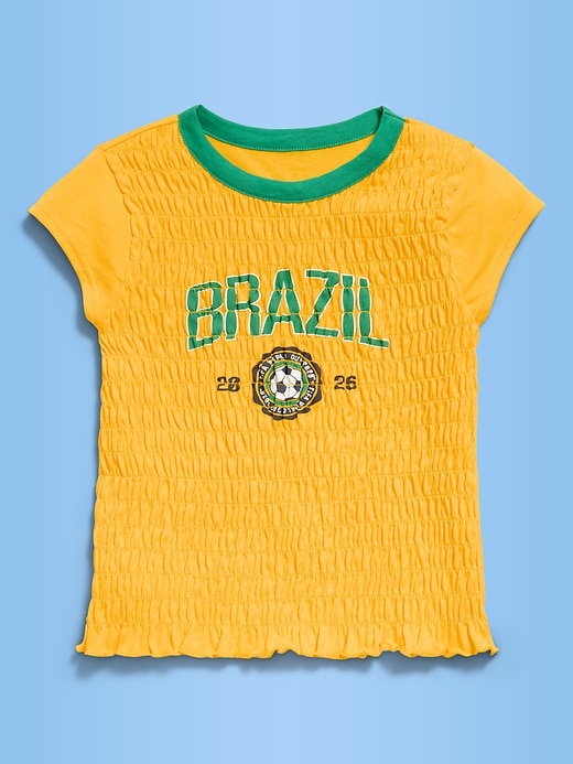 Image number 2 showing, FIFA World Cup 26™ Brazil Smocked Graphic T-Shirt for Girls