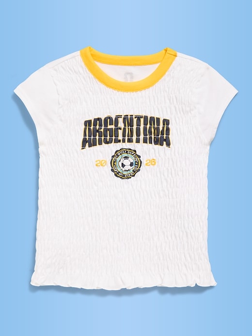 Image number 2 showing, FIFA World Cup 26™ Argentina Smocked Graphic T-Shirt for Girls