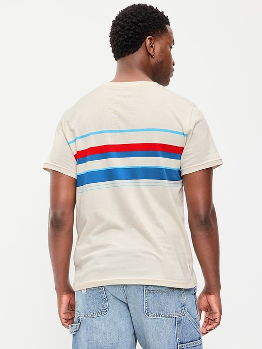 L'image numéro 2 présente T-shirt ras du cou à rayures