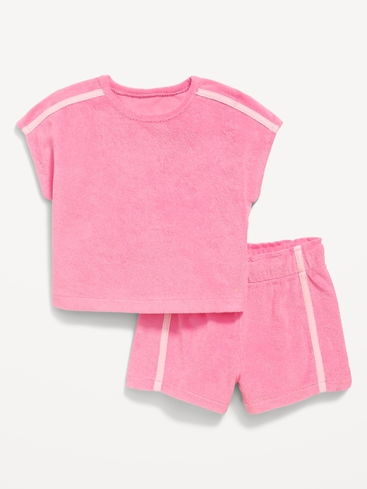 Image number 2 showing, Short-Sleeve Terry Top and Shorts Set for Toddler Girls