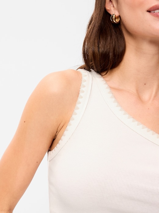 L'image numéro 3 présente Camisole monobretelle côtelée