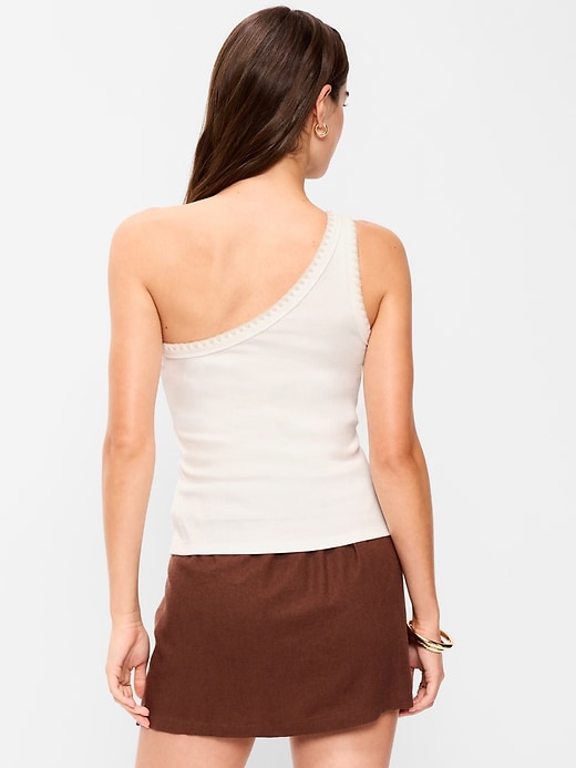 L'image numéro 2 présente Camisole monobretelle côtelée
