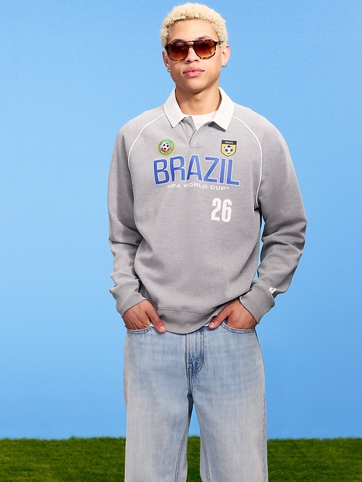 Image number 1 showing, FIFA World Cup 26™ Brazil Dynamic Fleece Collared Graphic Sweatshirt for Men