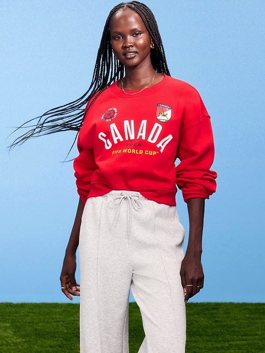 Image number 1 showing, FIFA World Cup 26™ Canada Oversized Graphic Sweatshirt for Women