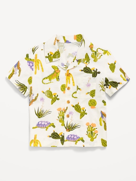 L'image numéro 2 présente Chemise à poche en tissu froissé à motif pour tout-petit