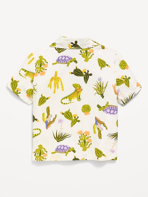 L'image numéro 3 présente Chemise à poche en tissu froissé à motif pour tout-petit