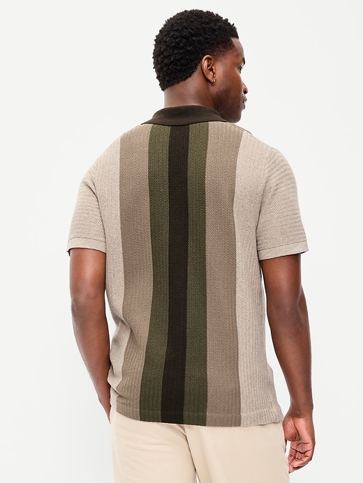 Image number 2 showing, Short-Sleeve Striped Camp Sweater Shirt