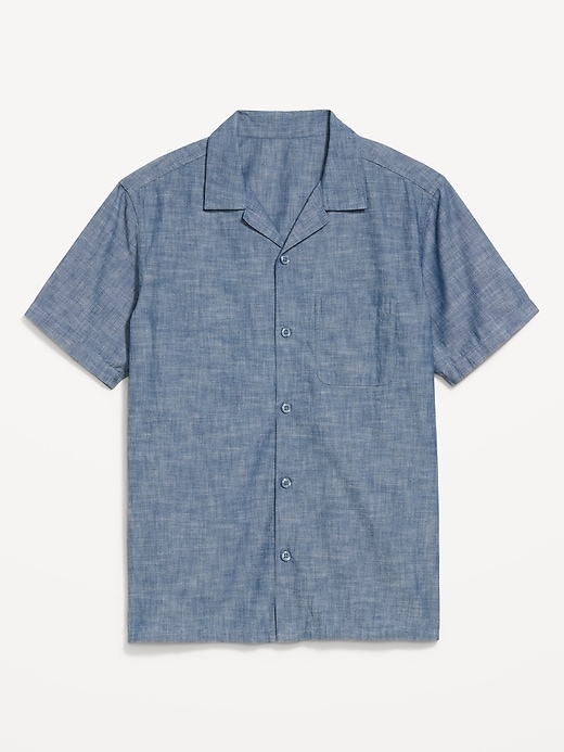 Image number 4 showing, Short-Sleeve Chambray Camp Shirt