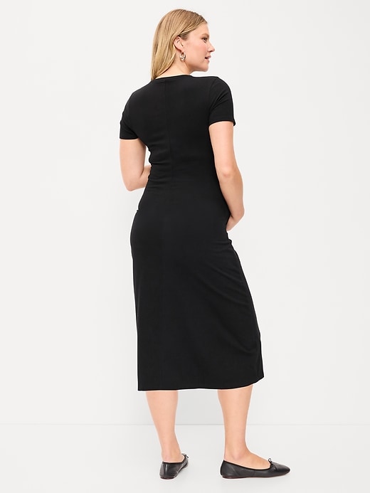 Image number 2 showing, Maternity Short-Sleeve Ruched Dress