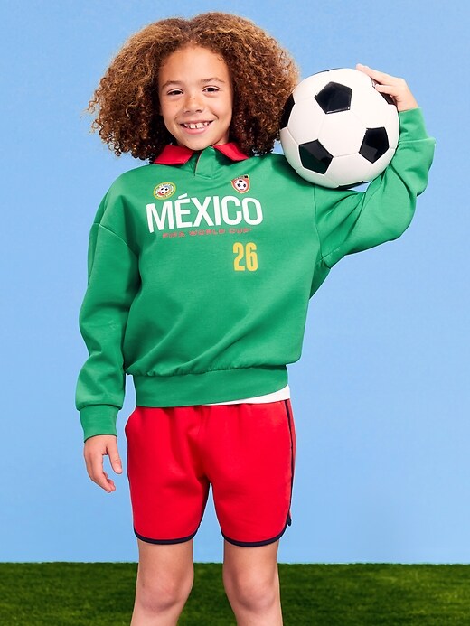 Image number 1 showing, FIFA World Cup 26™ Mexico Dynamic Fleece Collared Graphic Sweatshirt for Kids