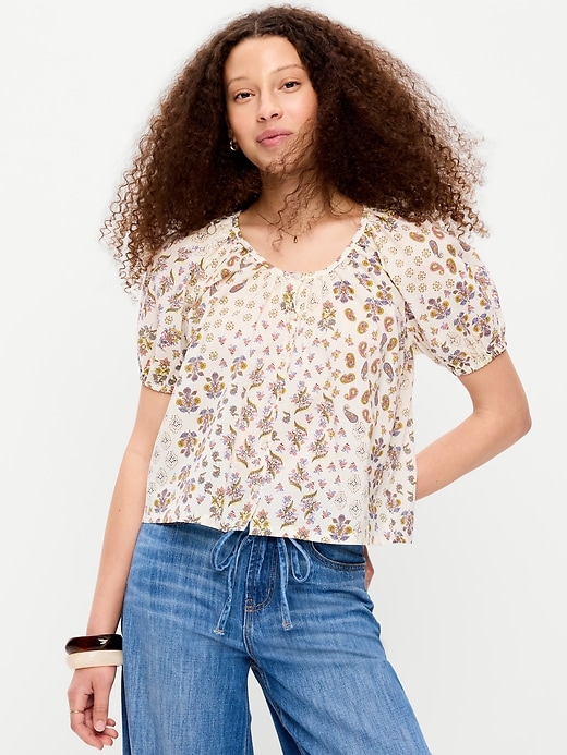 Image number 1 showing, Airy Button-Down Top
