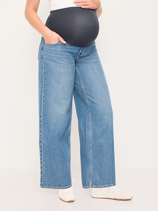 L'image numéro 2 présente Jean Wow coupe généreuse à panneau couvrant de maternité