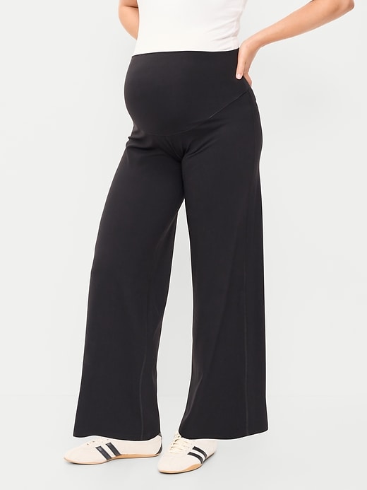 L'image numéro 1 présente Pantalon StudioSmooth à jambe large à panneau couvrant de maternité