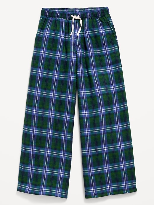 Image number 1 showing, Pull-On Wide-Leg Flannel Plaid Pants for Girls