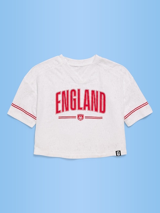 L'image numéro 2 présente T-shirt droit à encolure en V à dentelle Coupe du monde de la FIFA 26™, Angleterre pour fille