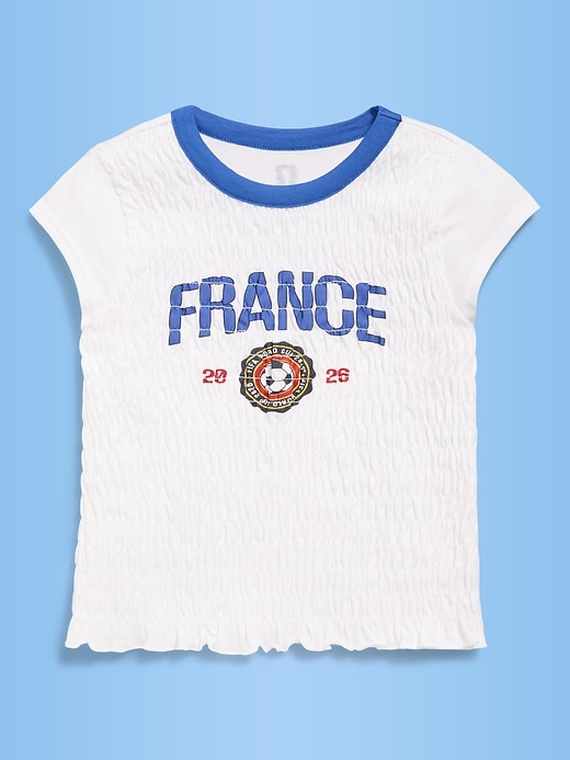 Image number 1 showing, FIFA World Cup 26™ France Smocked Graphic T-Shirt for Girls