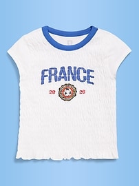 Image number 1 showing, FIFA World Cup 26™ France Smocked Graphic T-Shirt for Girls