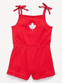 Image number 1 showing, Sleeveless Tie-Bow Ribbed Romper for Toddler Girls