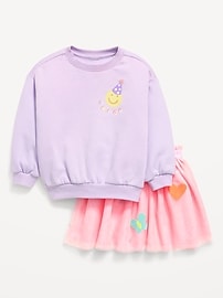 Image number 2 showing, Embroidered Sweatshirt & Tutu Skirt Set for Toddler Girls