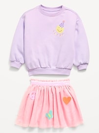 Image number 5 showing, Embroidered Sweatshirt & Tutu Skirt Set for Toddler Girls