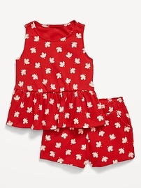 Image number 1 showing, Sleeveless Ribbed Top and Shorts Set for Toddler Girls
