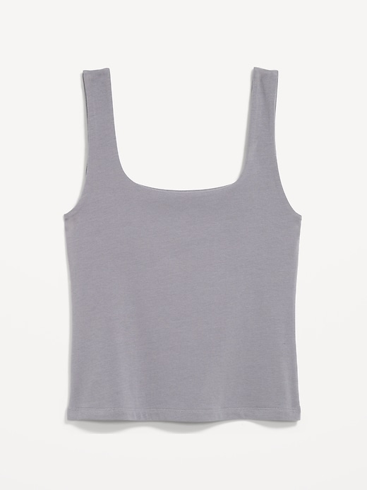 L'image numéro 4 présente Camisole à encolure dégagée en tissu sculptant double épaisseur