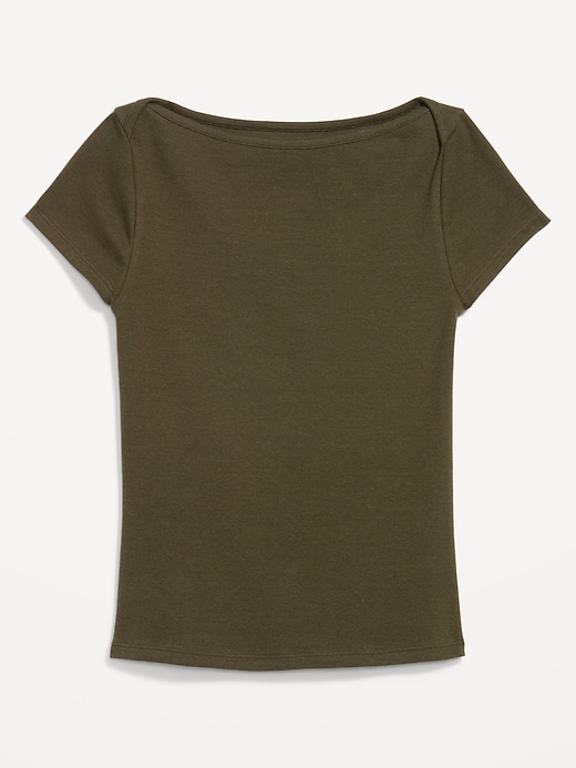 L'image numéro 3 présente T-shirt ajusté à encolure bateau