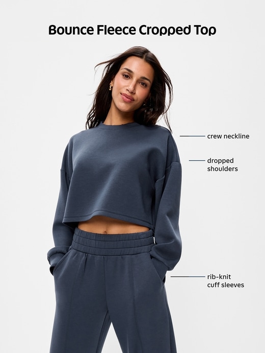 Image number 5 showing, Bounce Fleece Crew-Neck Cropped Sweatshirt