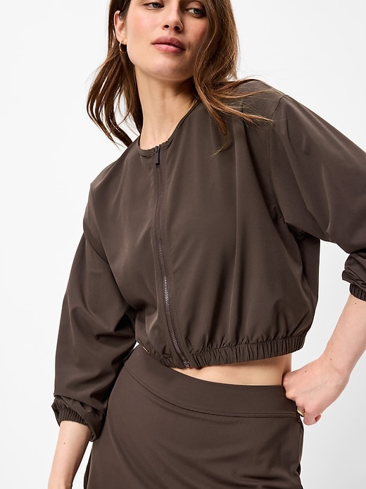 Image number 4 showing, Zip-Front Cropped Tennis Jacket