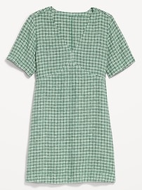 Image number 1 showing, Short-Sleeve V-Neck Mini Shift Dress