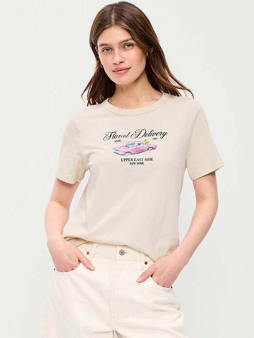 L'image numéro 1 présente T-shirt passe-partout ras du cou à imprimé