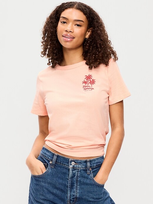 L'image numéro 1 présente T-shirt passe-partout ras du cou à imprimé
