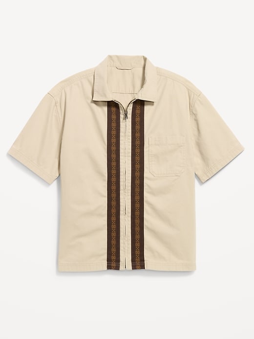 Image number 4 showing, Loose Full-Zip Twill Workwear Shirt