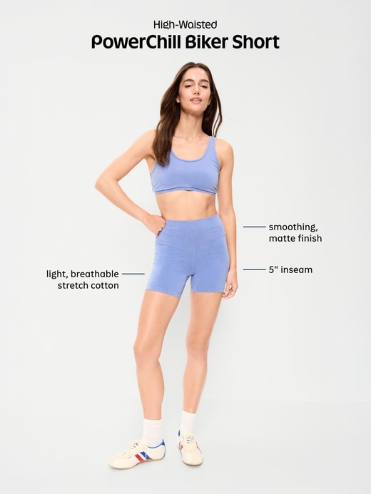 Image number 9 showing, High-Waisted PowerChill Biker Shorts -- 5-inch inseam